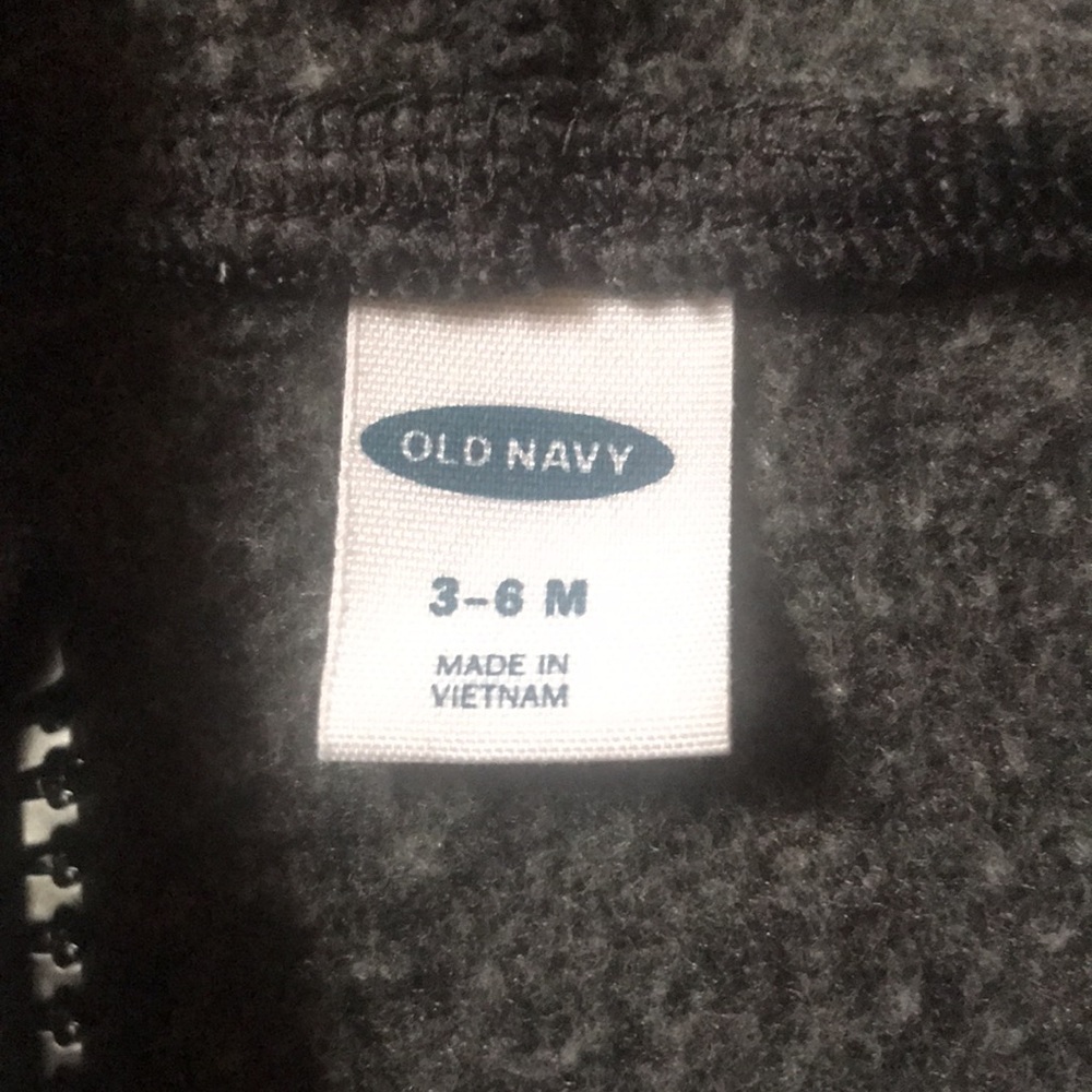 Old Navy Dark Gray Zippered Hoodie Size 3-6 Months - Picture 4 of 4